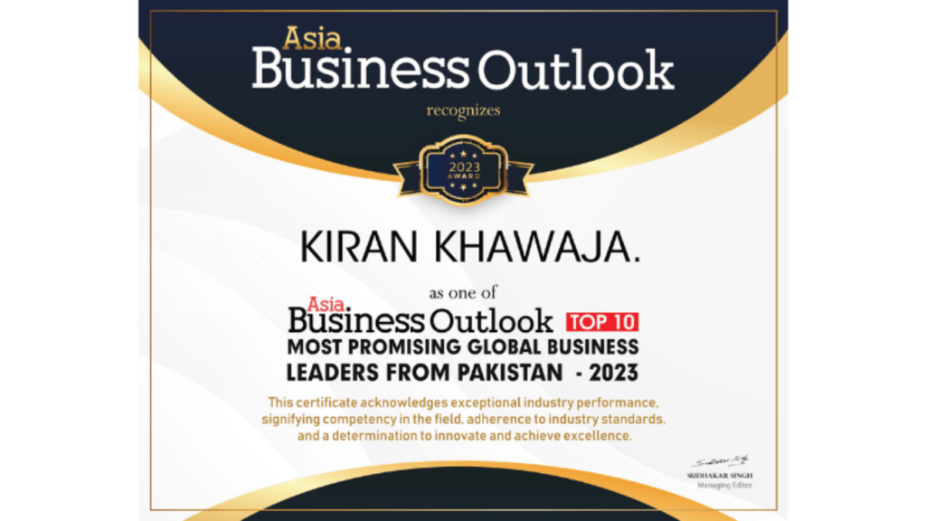 Pakistani Entrepreneur Ms. Kiran: Recognized As Top Business Leader